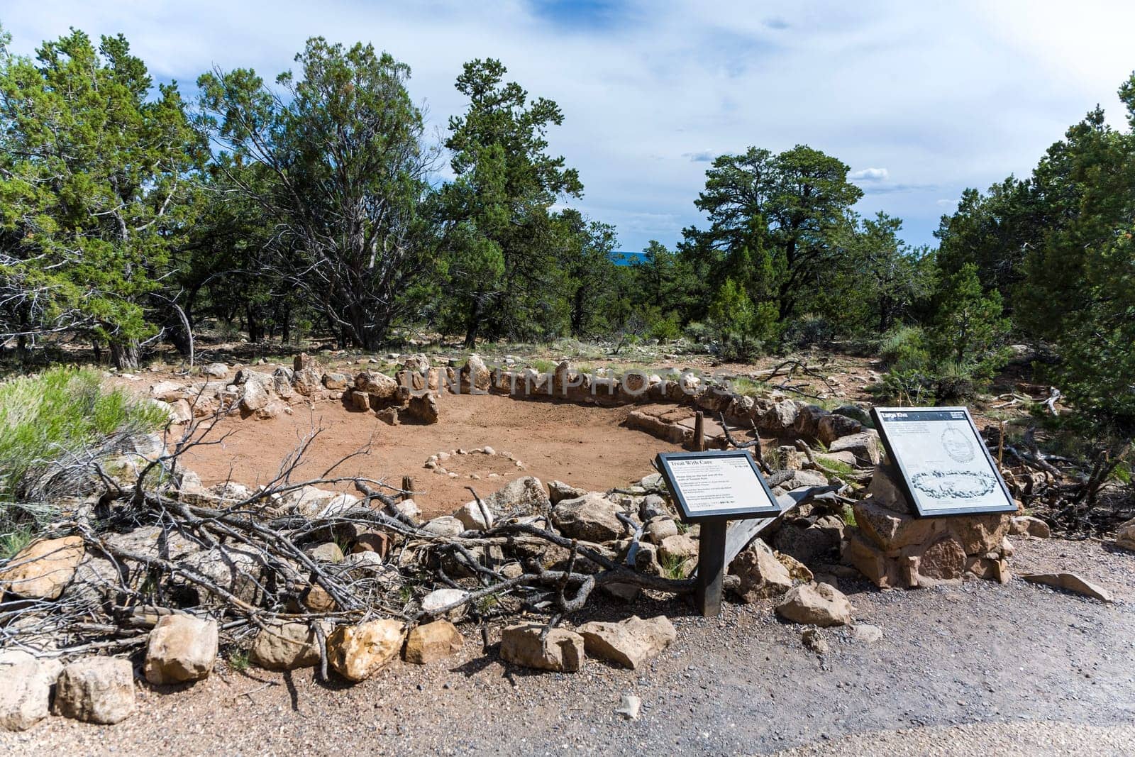 Grasnd Canyon, USA - July 10, 2008: old Tusayan ruins in the Great Canyon national park