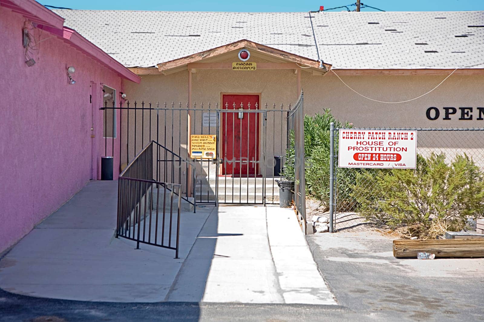 Pahrump, USA - July 18, 2008:  brothel    at state Route 160 in Pahrump, USA. The brothel opened in 2004 and still operates legal - as decided  by  U.S. District Court of Nevada.