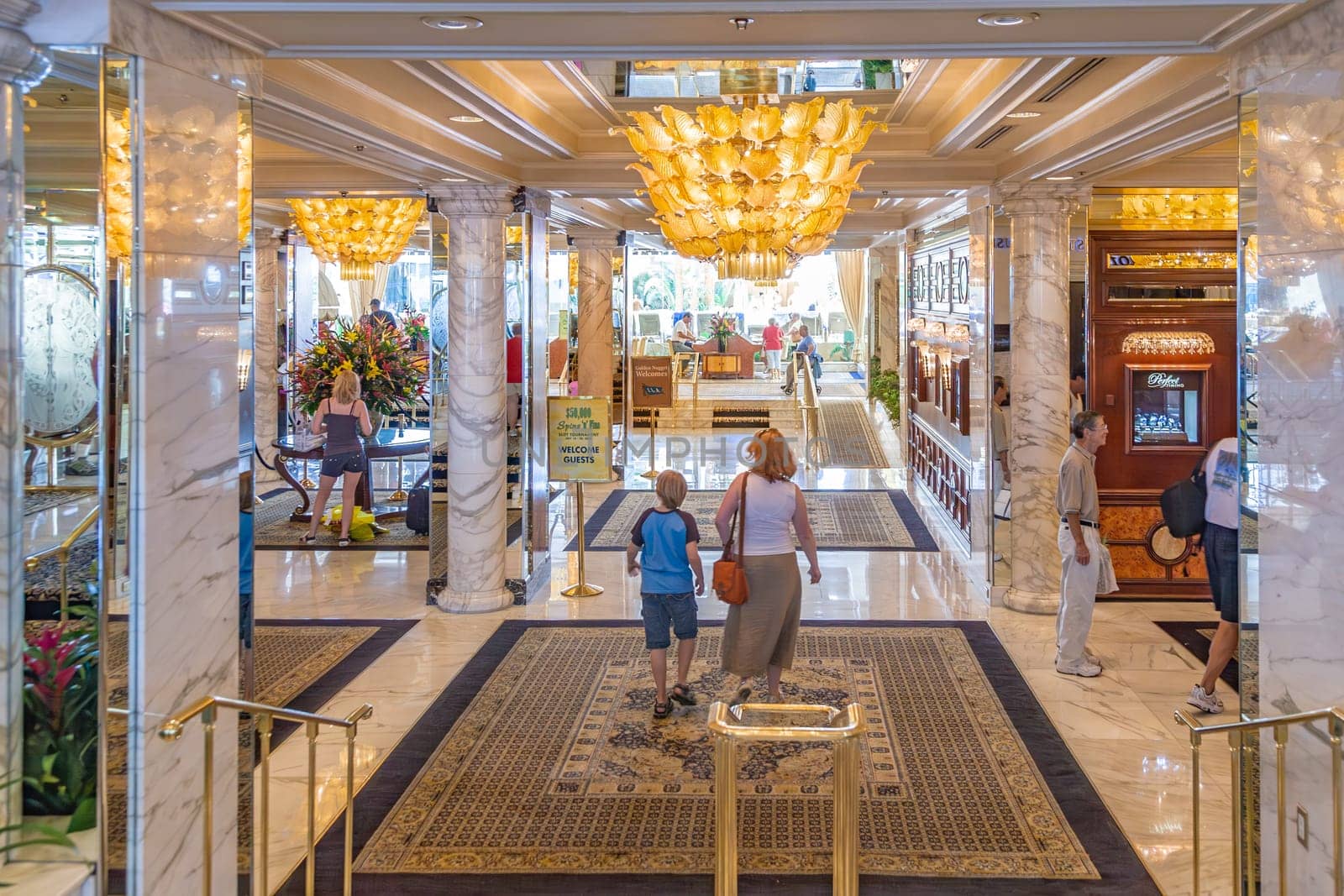 Las Vegas, USA - JULY 18, 2008: entrance of hotel and Casino Golden Nugget at Fremont street in Las Vegas.