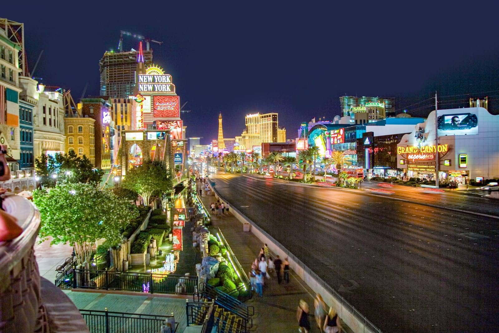 Las Vegas, USA - July 17, 2008: view to the Strip in Las Vegas at night. The Strip is the gamblers mile in Las Vegas with lots of casinos and hotels.