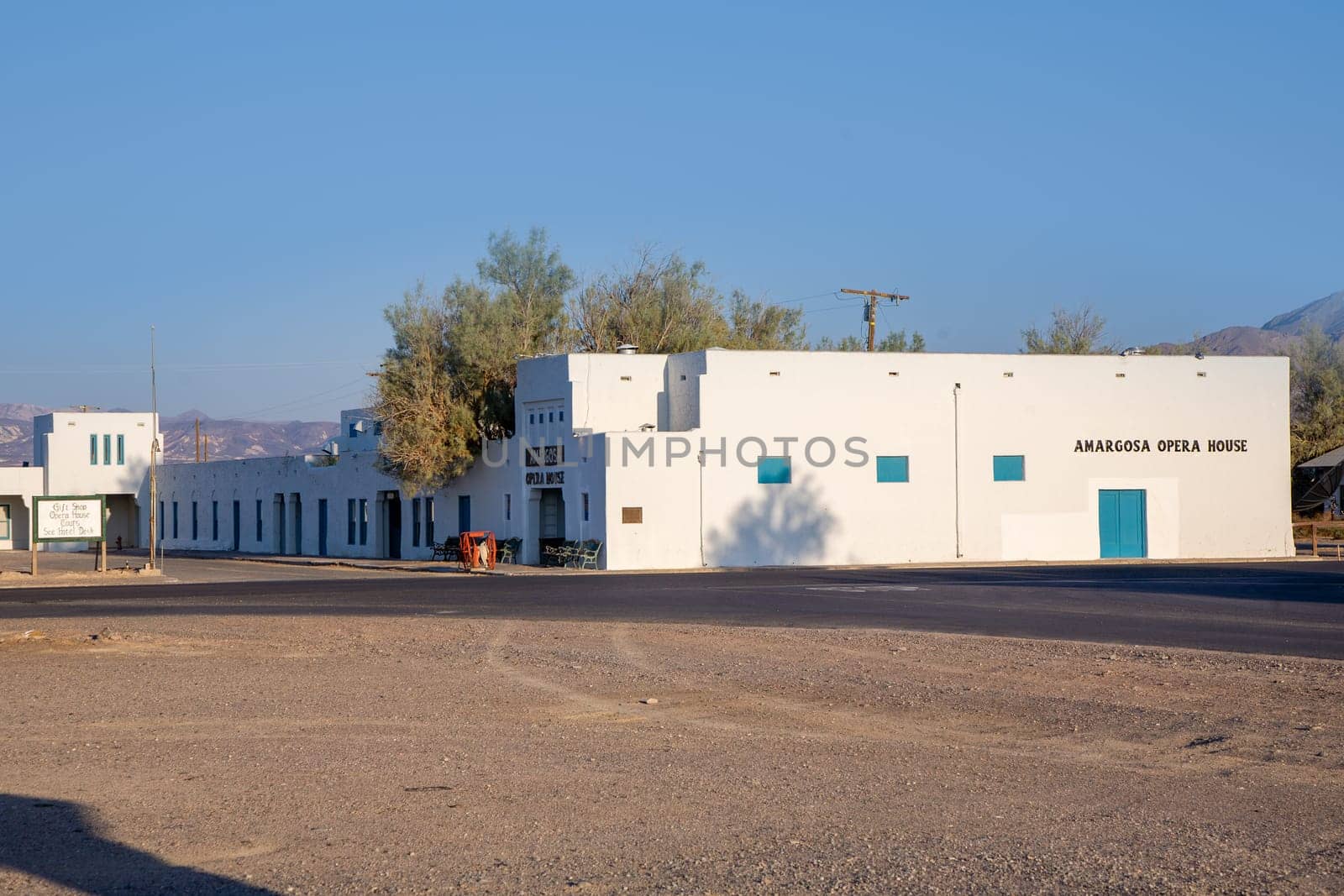 Death Valley Junction, USA - July 19, 2008: old historic Amargosa Opera house in the village of death valley junction at entrance of the Death valley.