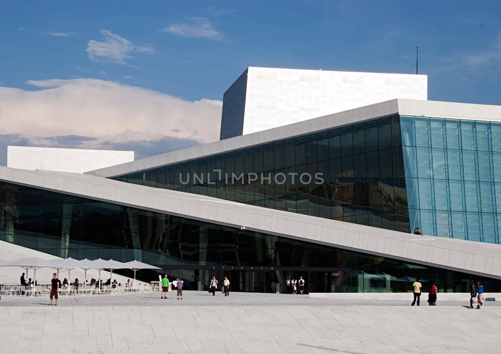 Oslo, Norway - July 3, 2009: The Oslo Opera House is the home of The Norwegian National Opera and Ballet, and the national opera theatre in Norway in Oslo, Norway.