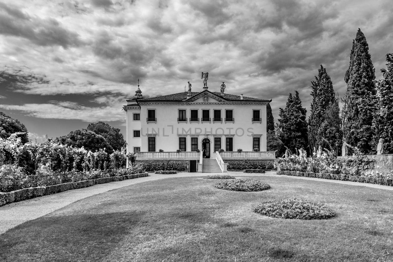 Vicenza, Italy - August 4, 2009: villa Valmarana ai Nani  in Vicenca, Italy.  The villa was build by Andrea Palladio in 1669 and is decorated with frescos from Giovanni Battista Tiepolo.