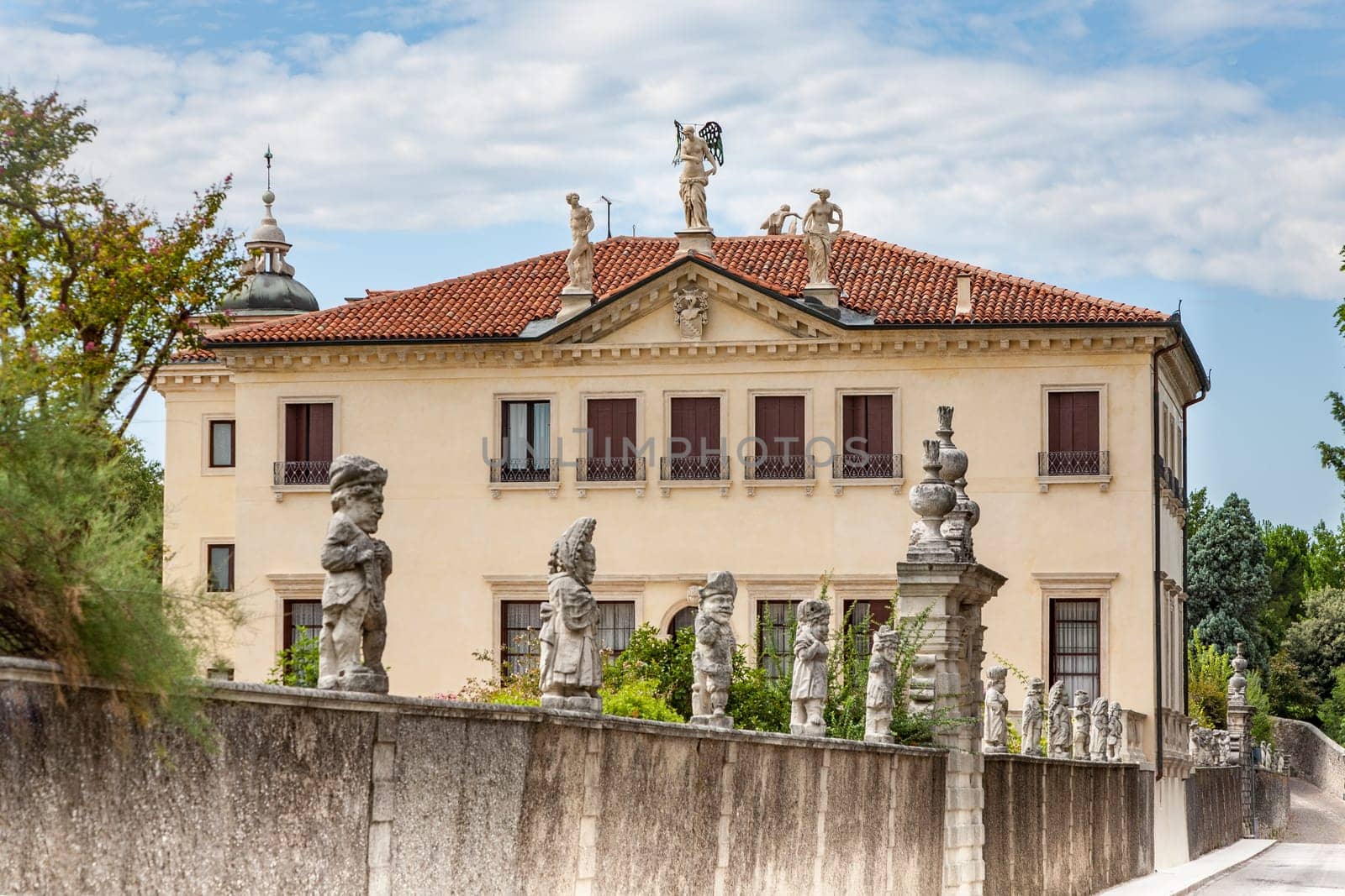 Vicenza, Italy - August 4, 2009: villa Valmarana ai Nani  in Vicenca, Italy.  The villa was build by Andrea Palladio in 1669 and is decorated with frescos from Giovanni Battista Tiepolo.