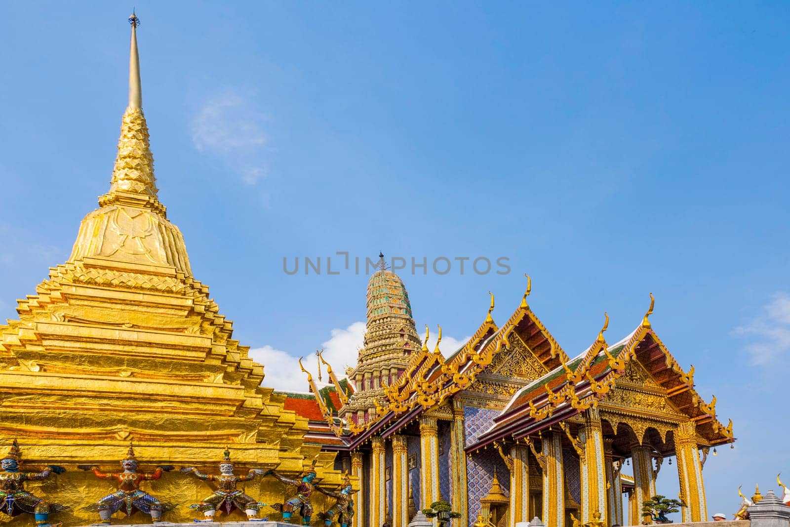 Bangkok, Thailand - January 4, 2010: temple covered with foil gold in the inner Grand Palace in Bangkok.