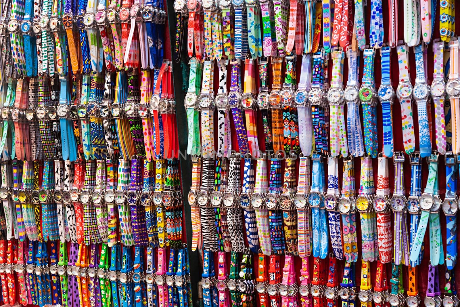 Hongkong, China - January 7, 2010: fake watch immitation for sale at the night market in Hongkong. These faked watches are much cheaper than the original products.