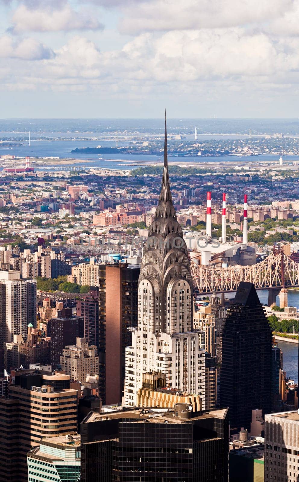 New York, USA - July 9, 2010: Facade of the Chrysler Building in the afternoon in bright sun in New York, USA.