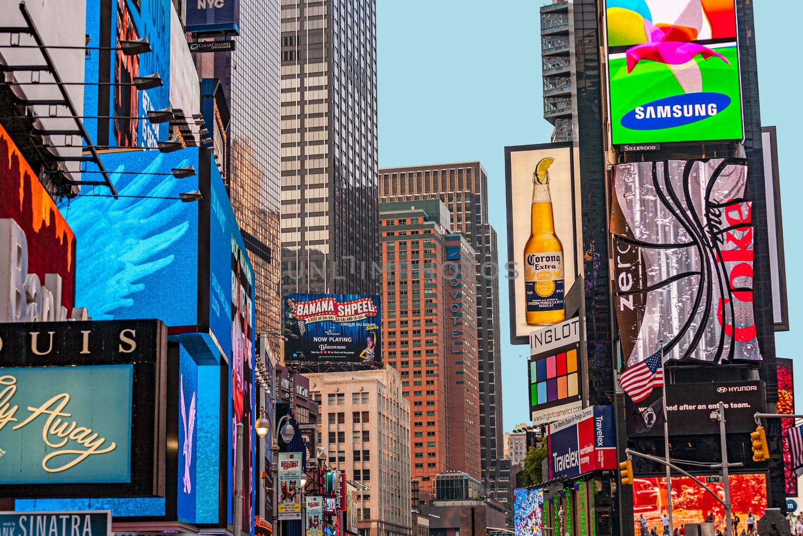 New York,USA - July 8, 2010: Times Square, featured with Broadway Theaters and huge number of LED signs, is a symbol of New York City and the United States, July 8, 2010 in Manhattan, New York City.