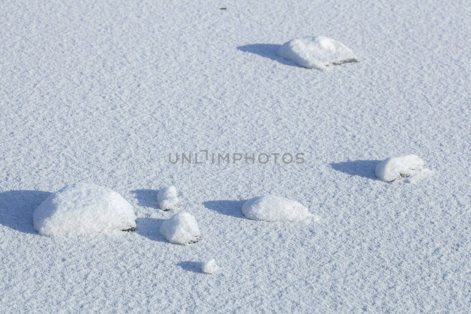 Snow-covered ice surface with pieces of ice, Germany