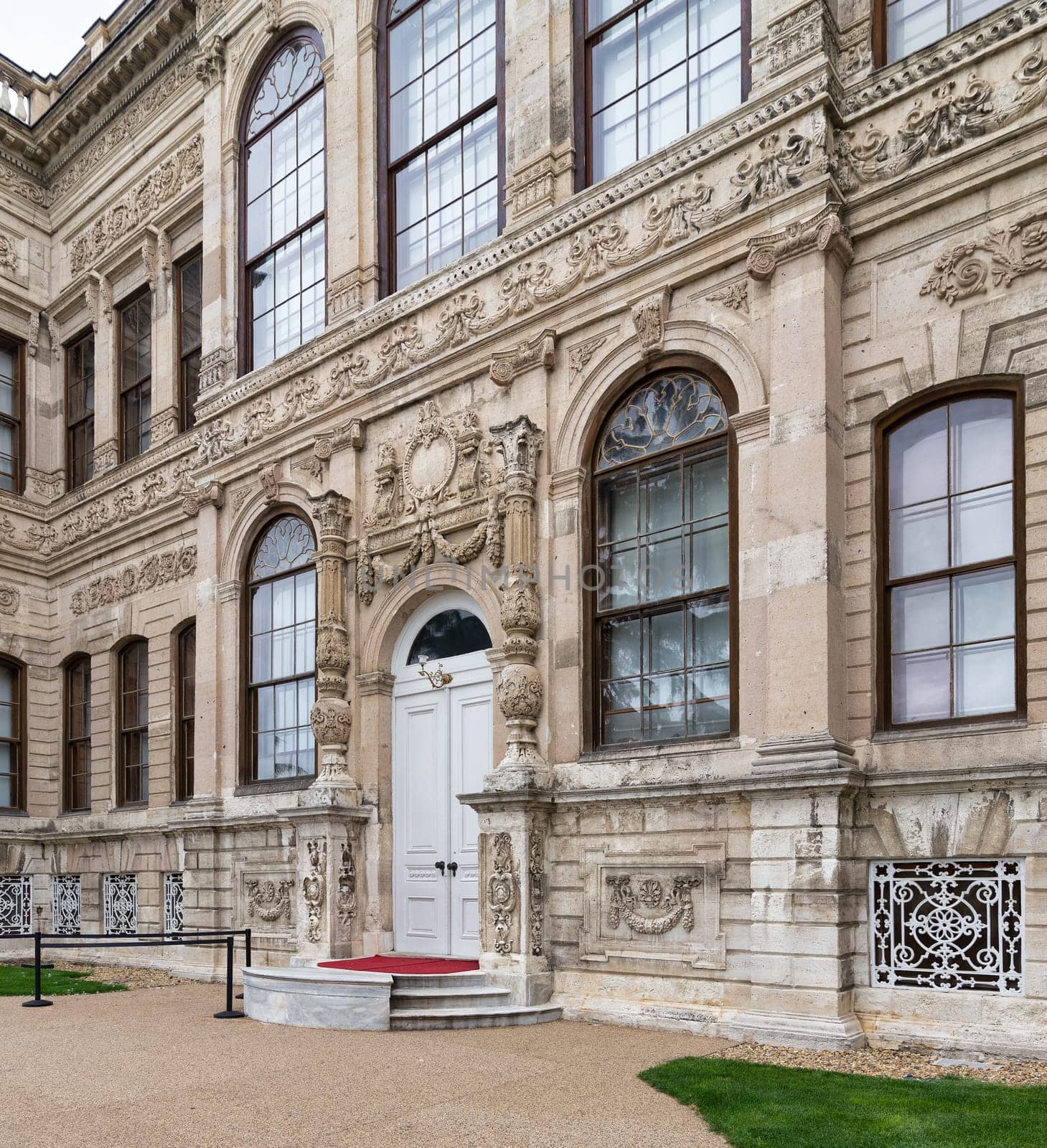 Dolmabahce Palace, or Dolmabahce Sarayi, located in Besiktas district on the European coast of the Bosporus, main administrative center of the Ottoman Empire formerly, Istanbul, Turkey
