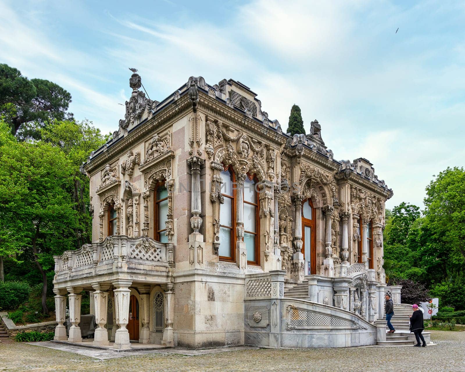 Istanbul, Turkey - May 12, 2023: Ihlamur Pavilion, or Ihlamur Kasri, a former imperial Ottoman summer pavilion built during the reign of Sultan Abdulmecid I, located in Nisantasi Ihlamur st., Sisli