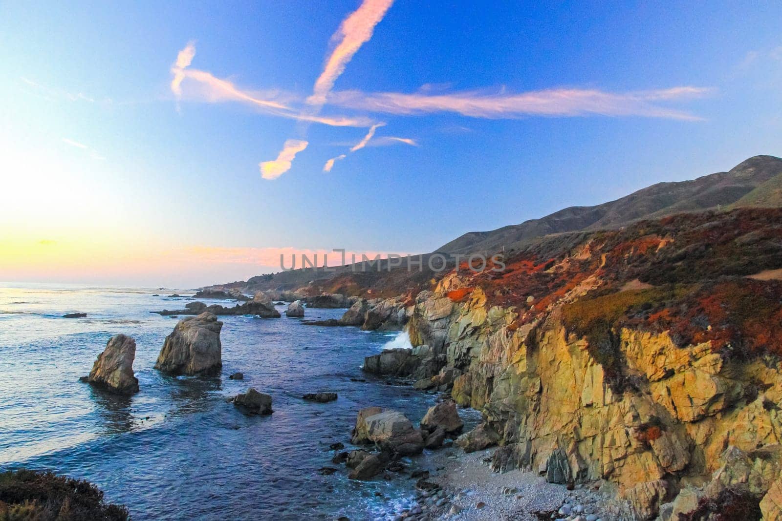 View of the Pacific Ocean in Big Sur, California