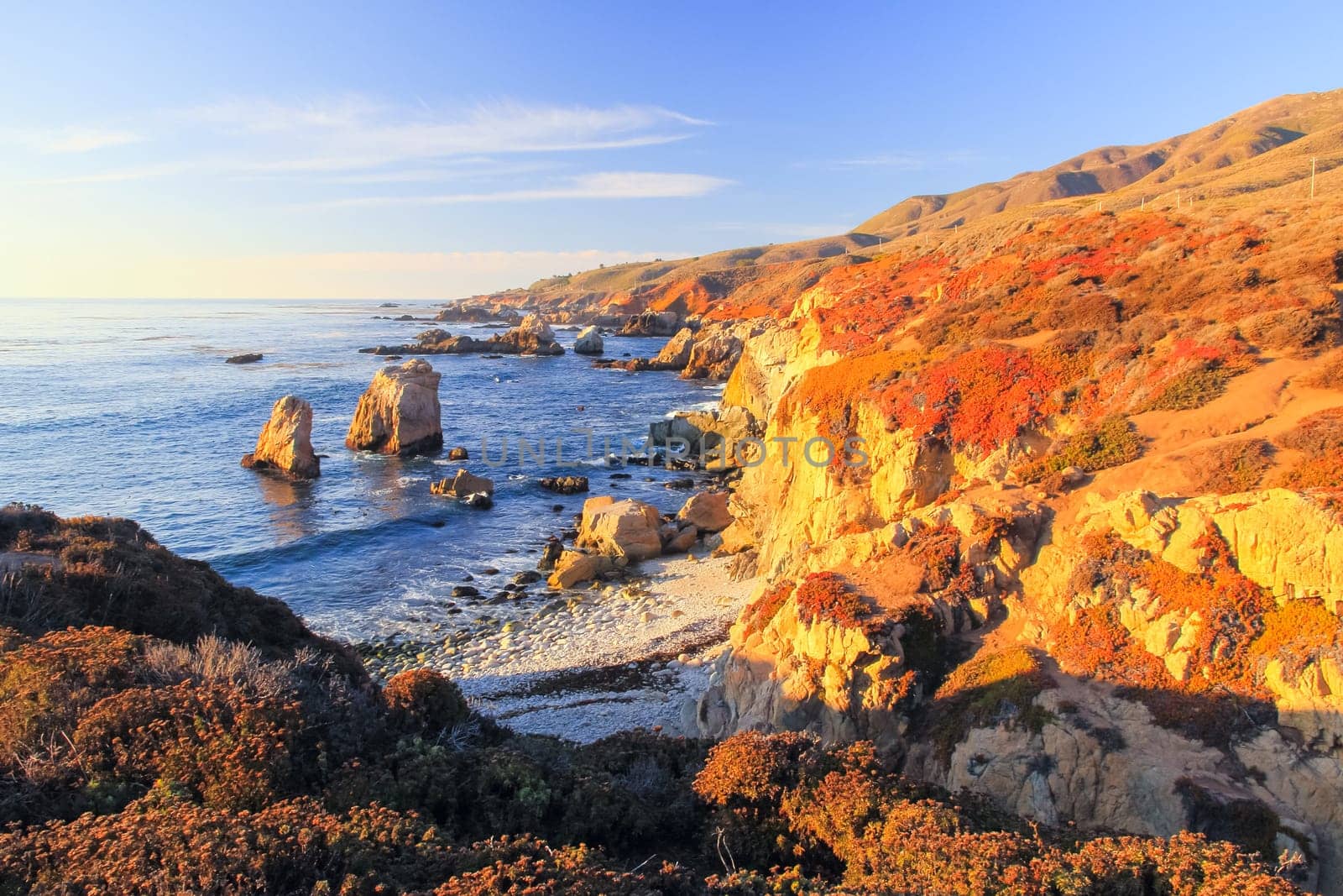 View of the Pacific Ocean in Big Sur, California