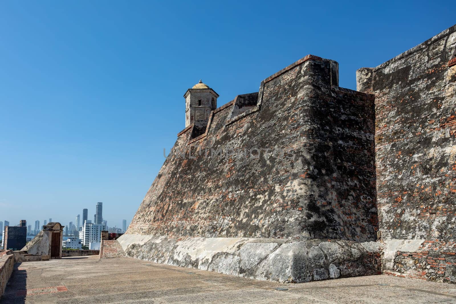Castillo San Felipe de Barajas, fortress in the strategic location of Cartagena de Indias city on the Caribbean coast of Colombia.
