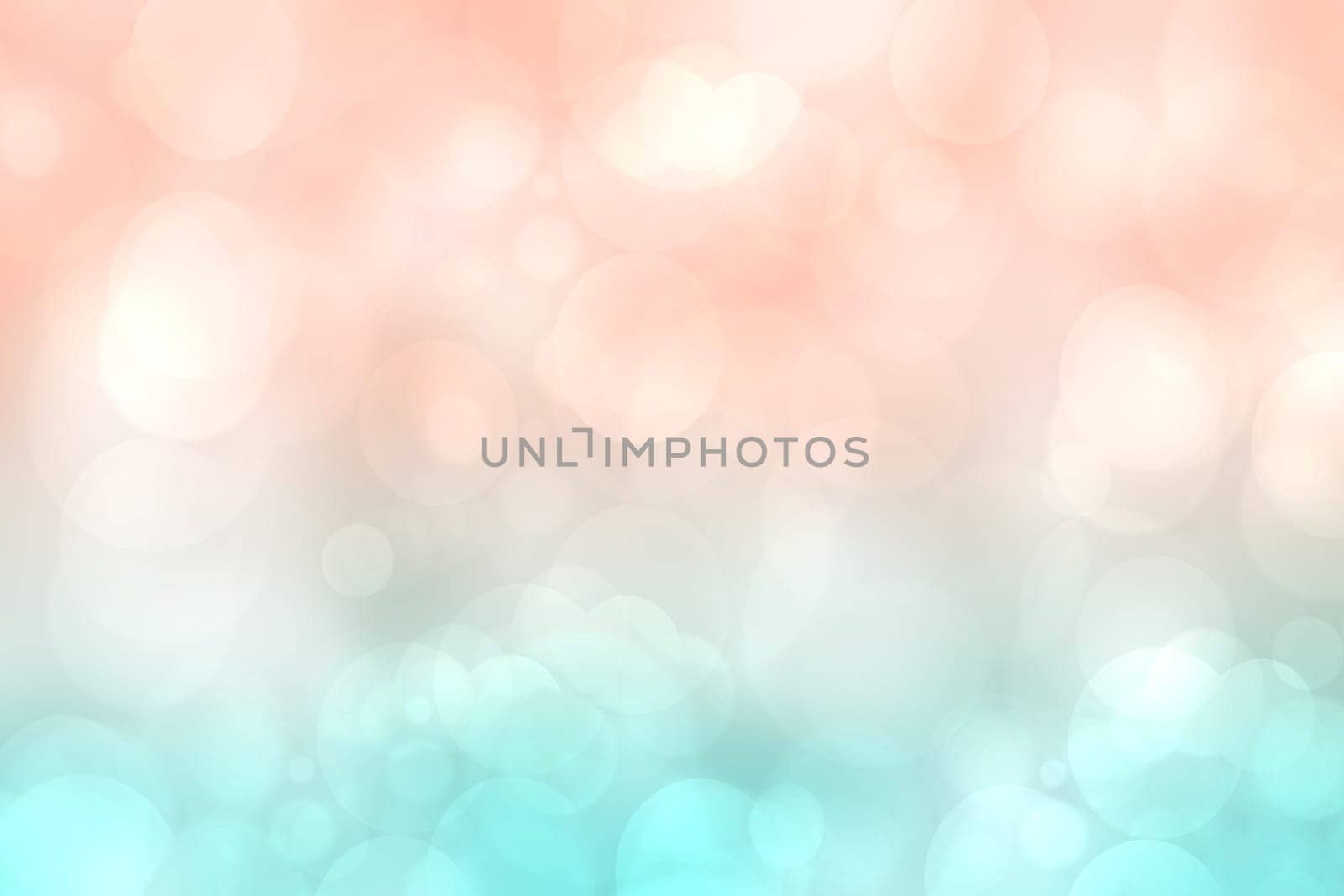 Abstract blurred fresh vivid spring summer light delicate pastel yellow pink orange turquoise bokeh background texture with bright circular soft color lights. Beautiful backdrop illustration.