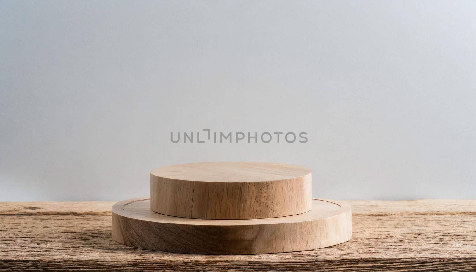 modern podium or pedestal display with platform concept on white background blank shelf stand for showing product 3d rendering