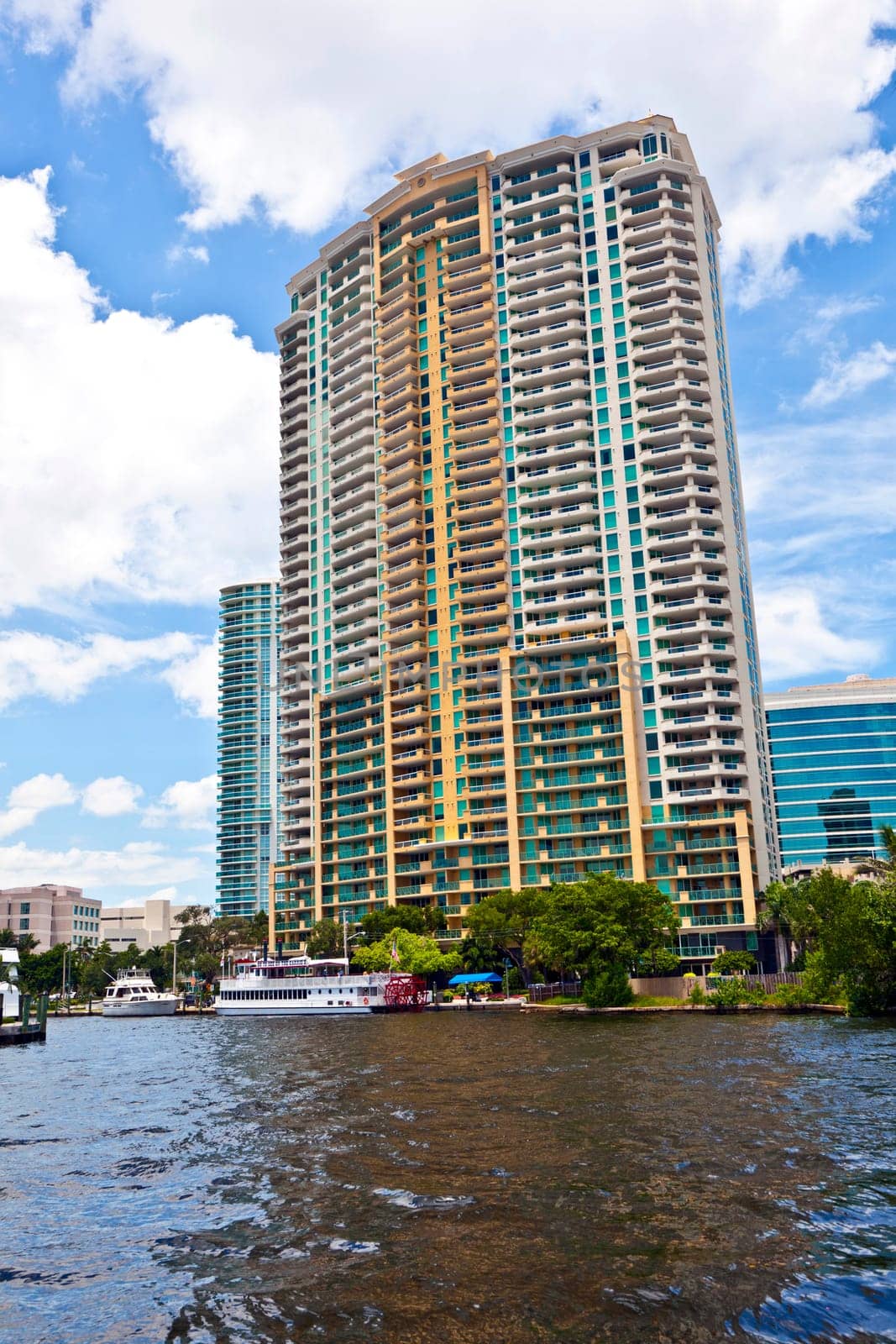 Fort Lauderdale, USA - August 1, 2010: view to beautiful houses from the canal in Fort Lauderdale.