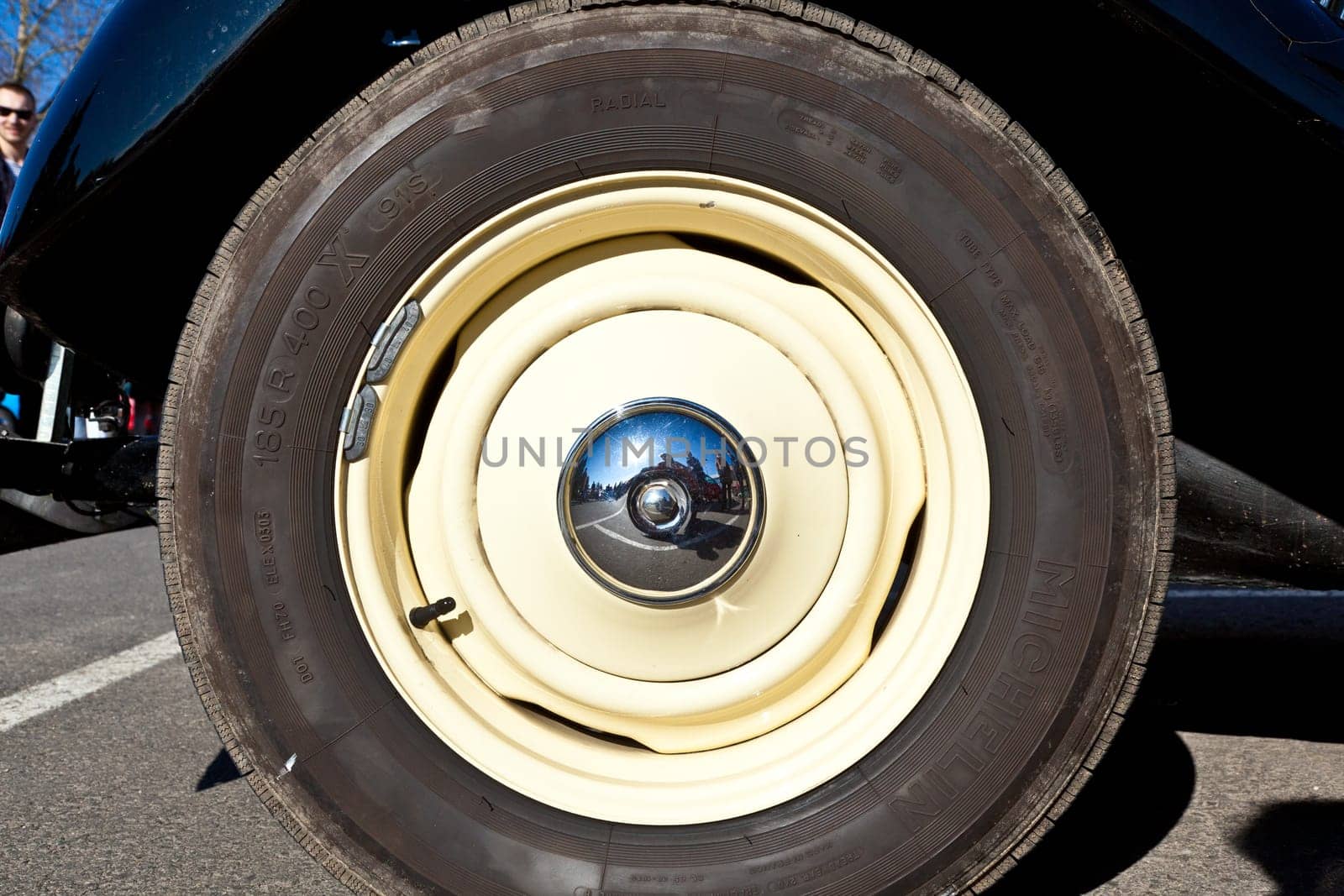 Frankfurt, Germany - March 20, 2011: wheel of an oldtimer car