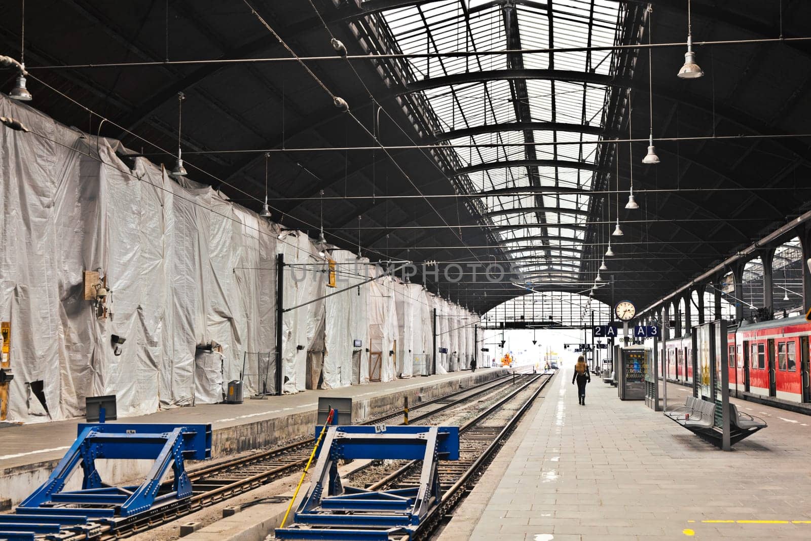 Wiesbaden, Germany - February 19, 2011: classicistical railway station in Wiesbaden, Germany