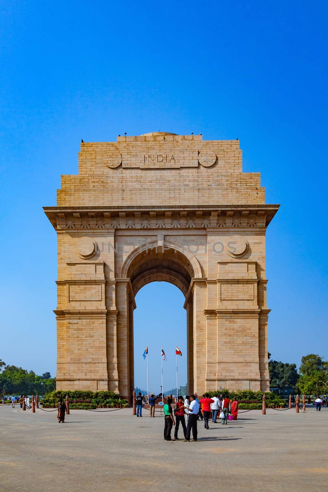 NEw Delhi, India - November 17, 2011: people visit famous india gate in Delhi