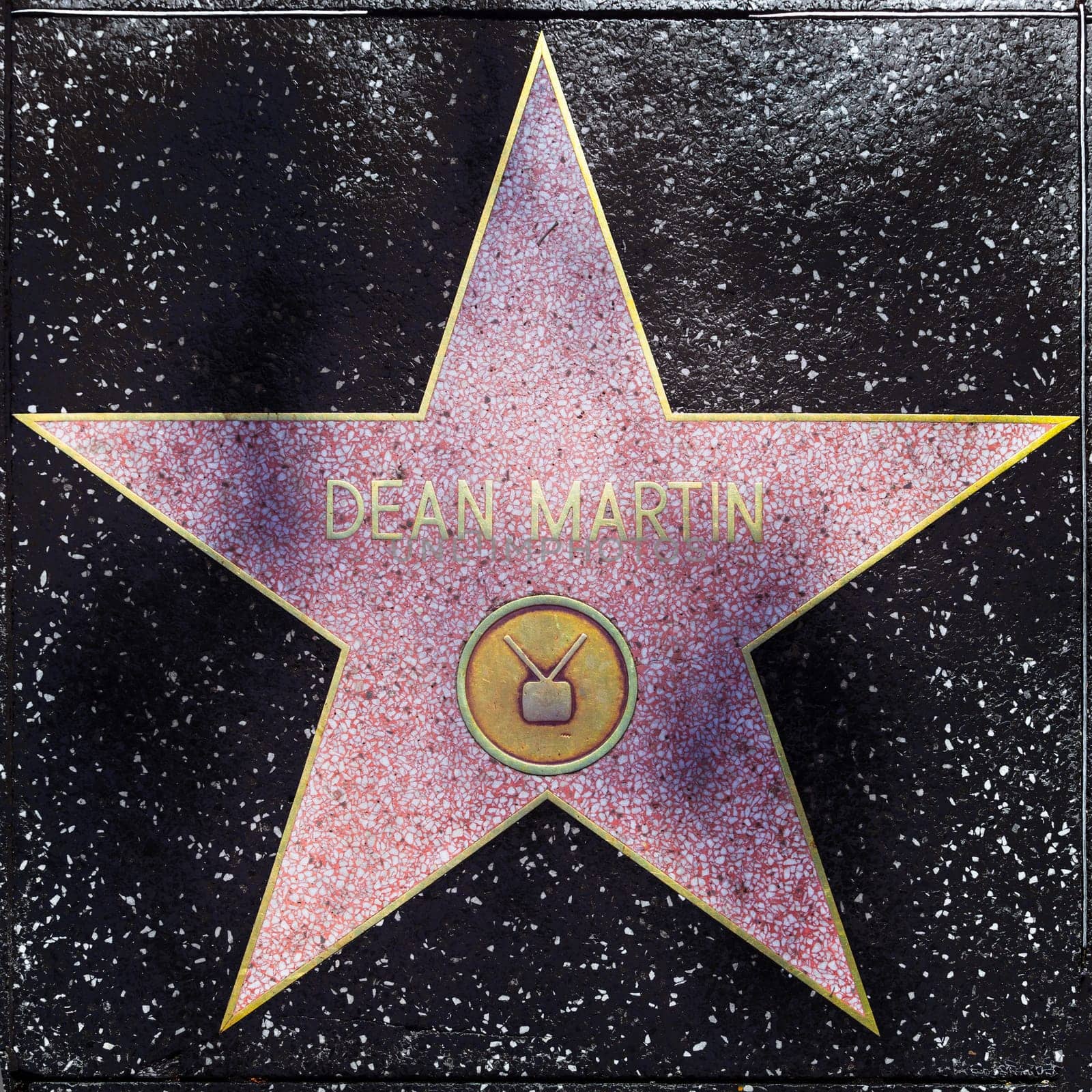 Los Angeles, USA - June 26, 2012: Dean Martins star on Hollywood Walk of Fame  in Hollywood, California. This star is located on Hollywood Blvd. and is one of 2400 celebrity stars.