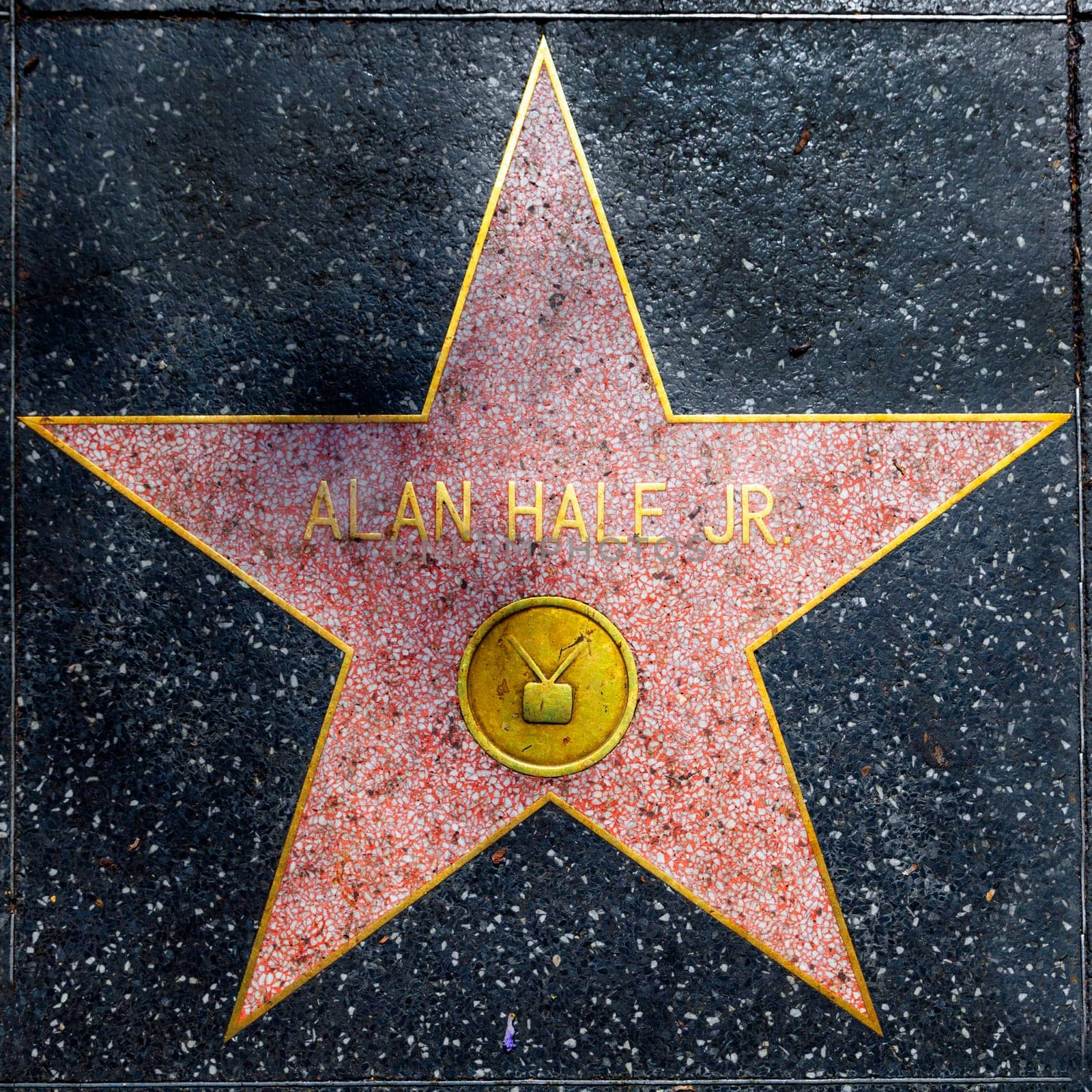 Los Angeles, USA - June 24, 2012: Alan Hale's star on Hollywood Walk of Fame on June 26, 2012 in Hollywood, California. This star is located on Hollywood Blvd. and is one of 2400 celebrity stars.
