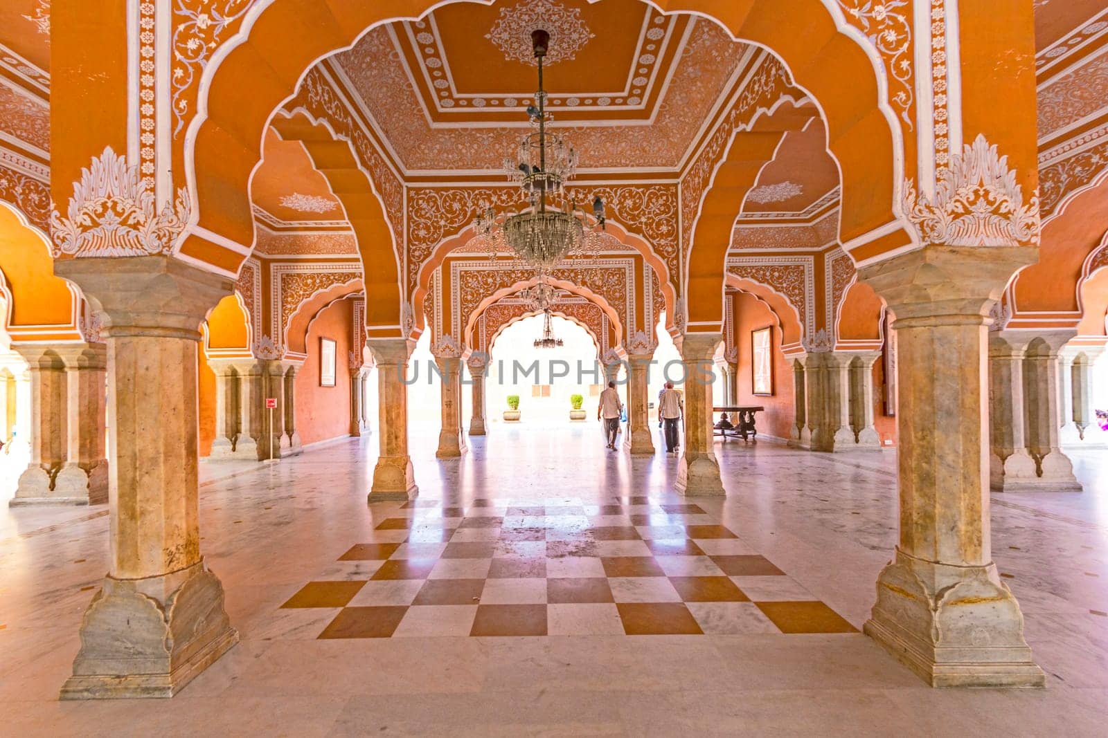Jaipur, India - October 19, 2012: Chandra Mahal in City Palace, Jaipur, India. It was the seat of the Maharaja of Jaipur, the head of the Kachwaha Rajput clan.