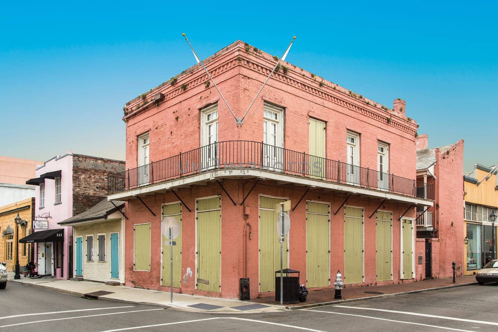 New Orleans, USA - July 17, 2013:   historic building in the French Quarter  in New Orleans, USA. Tourism provides a large source of revenue after the 2005 devastation of Hurricane Katrina..