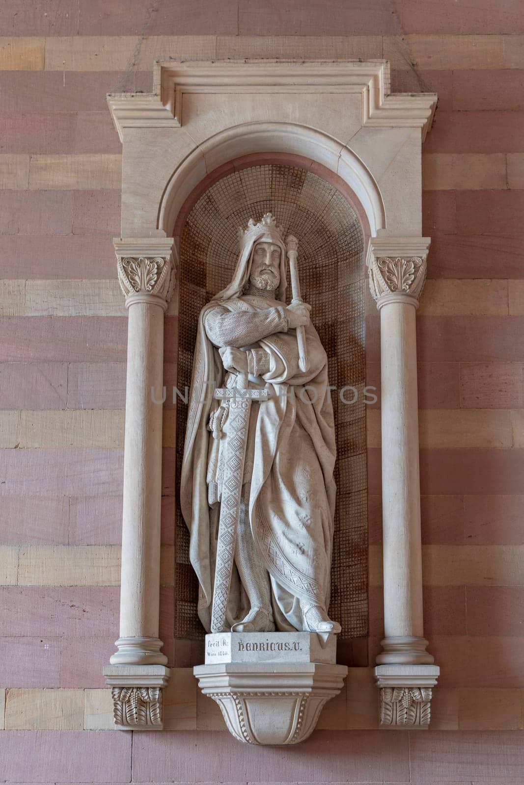 Speyer, Germany - July 18, 2018: inside View of the Speyer Cathedral. The Speyer Cathedral is a cultural UNESCO World Heritage Site.