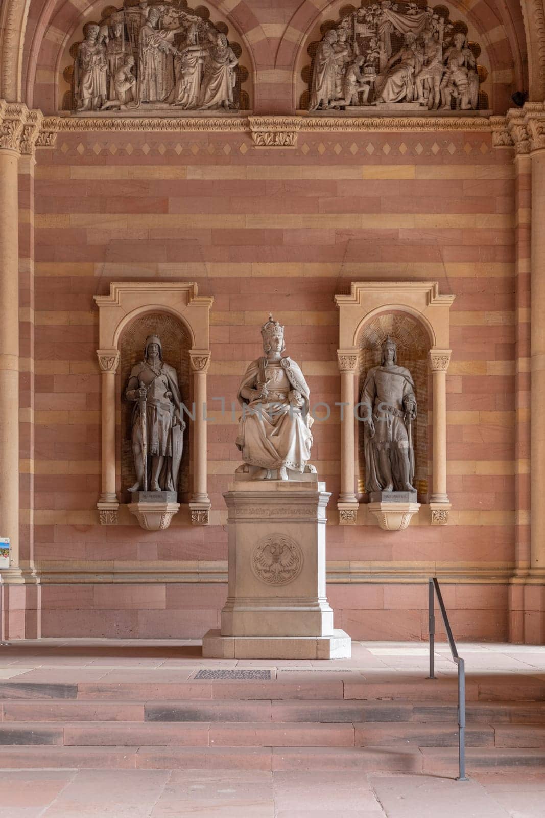 Speyer, Germany - July 18, 2018: inside View of the Speyer Cathedral. The Speyer Cathedral is a cultural UNESCO World Heritage Site.