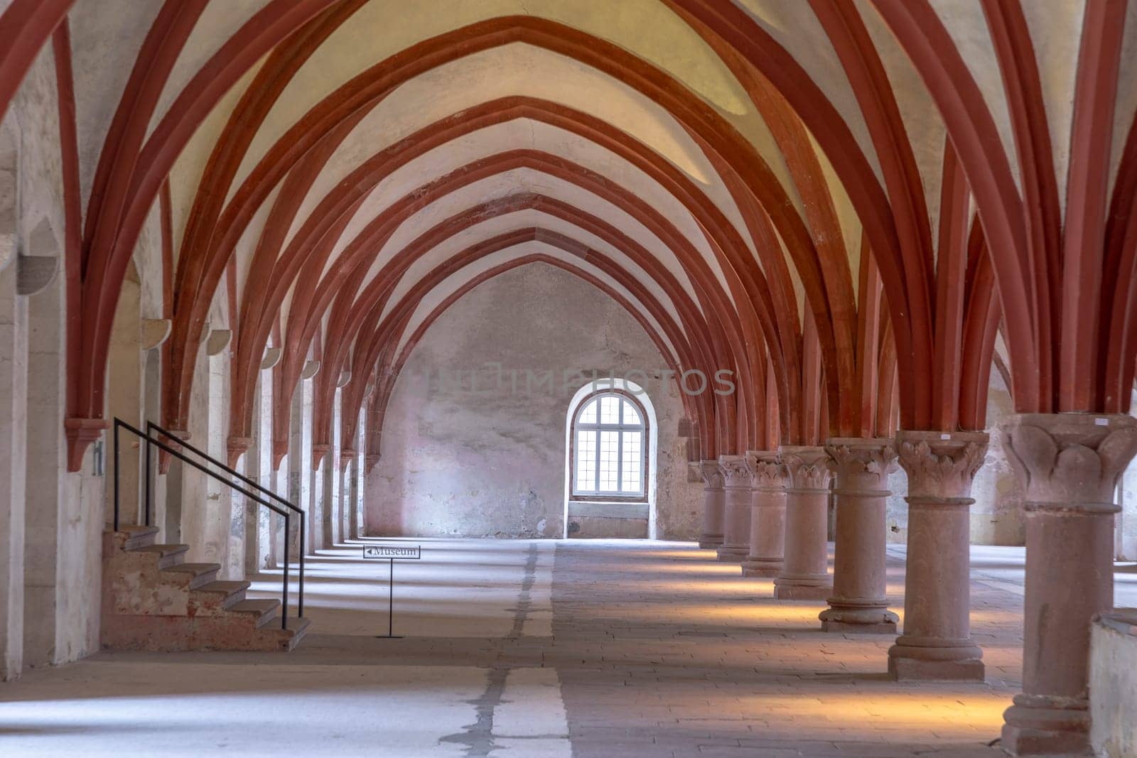 Eberbach, Germany - December 29, 2018: Monks dormitory at monastery Eberbach in Germany.