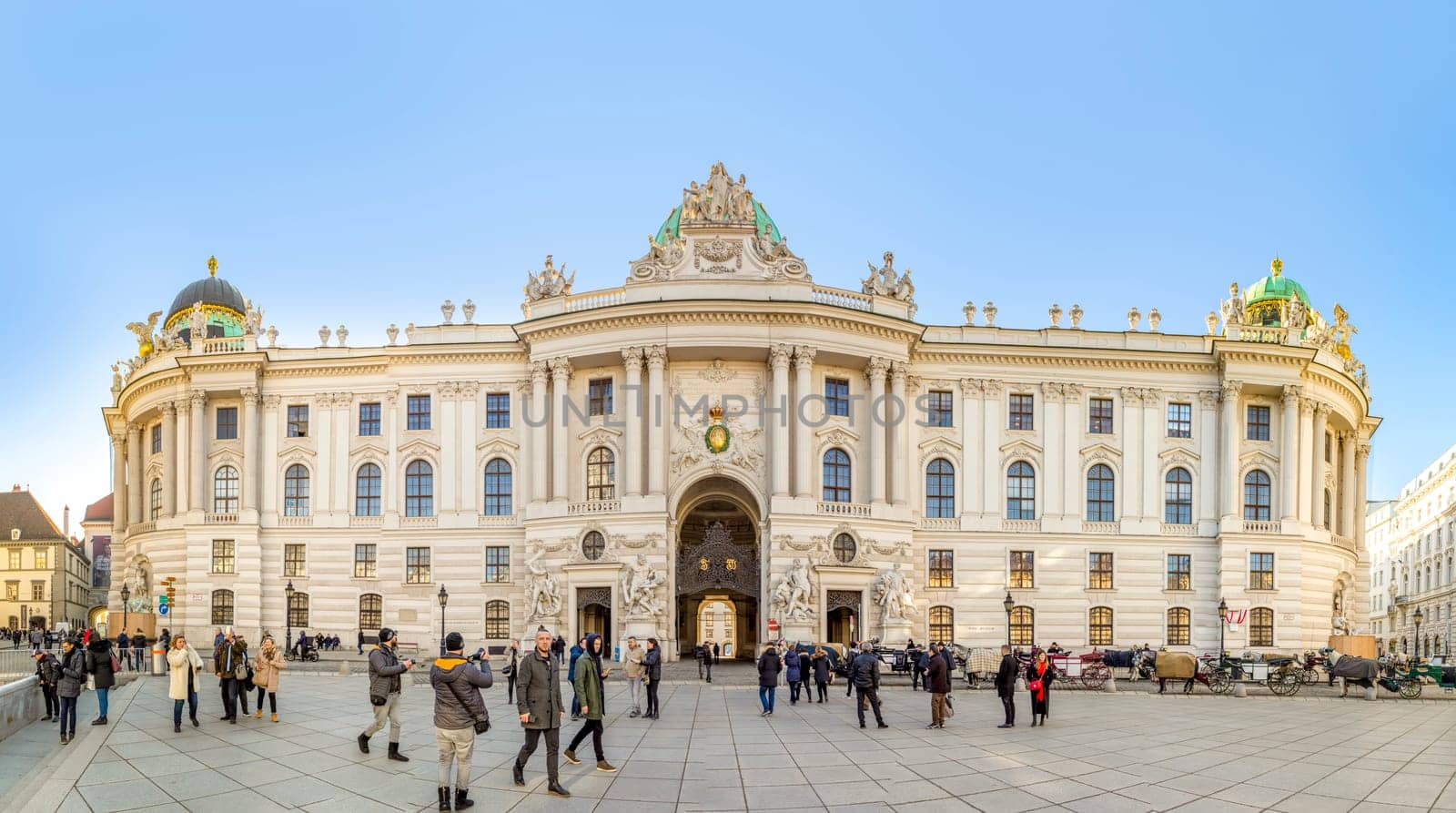 Vienna, Austria - February 15, 2019: scenic view of Michaeler square in Vienna, Austria.