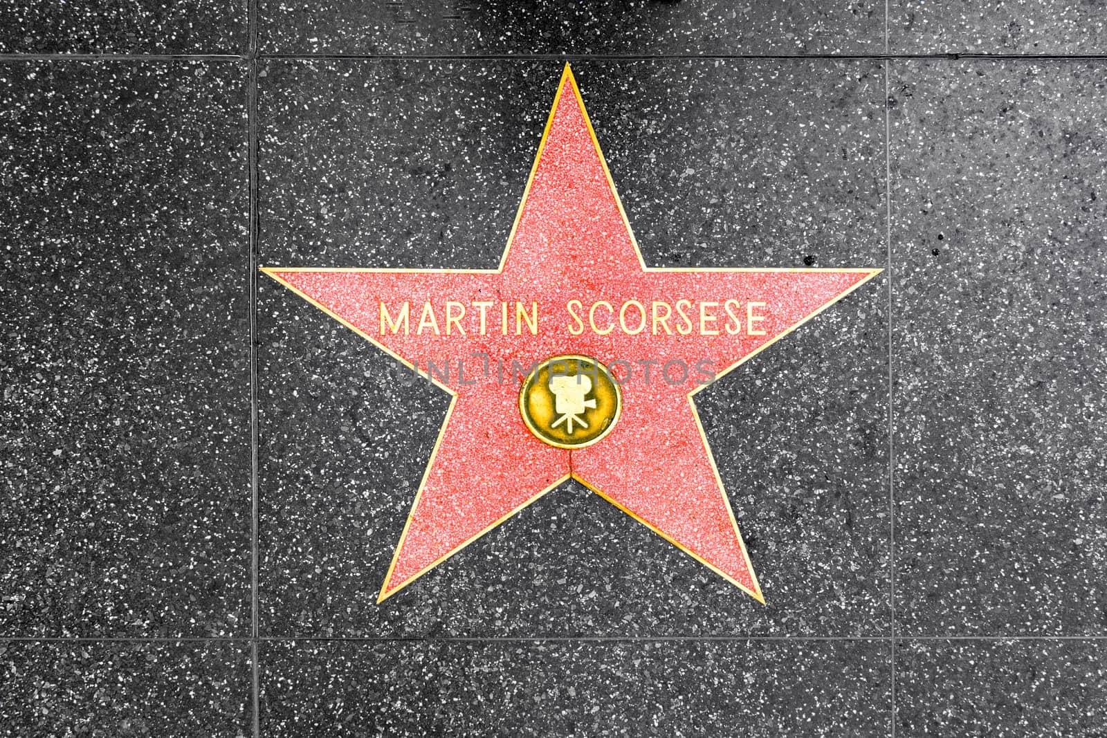 Los Angeles, USA - March 5, 2019: closeup of Star on the Hollywood Walk of Fame for Martin Scorsese.
