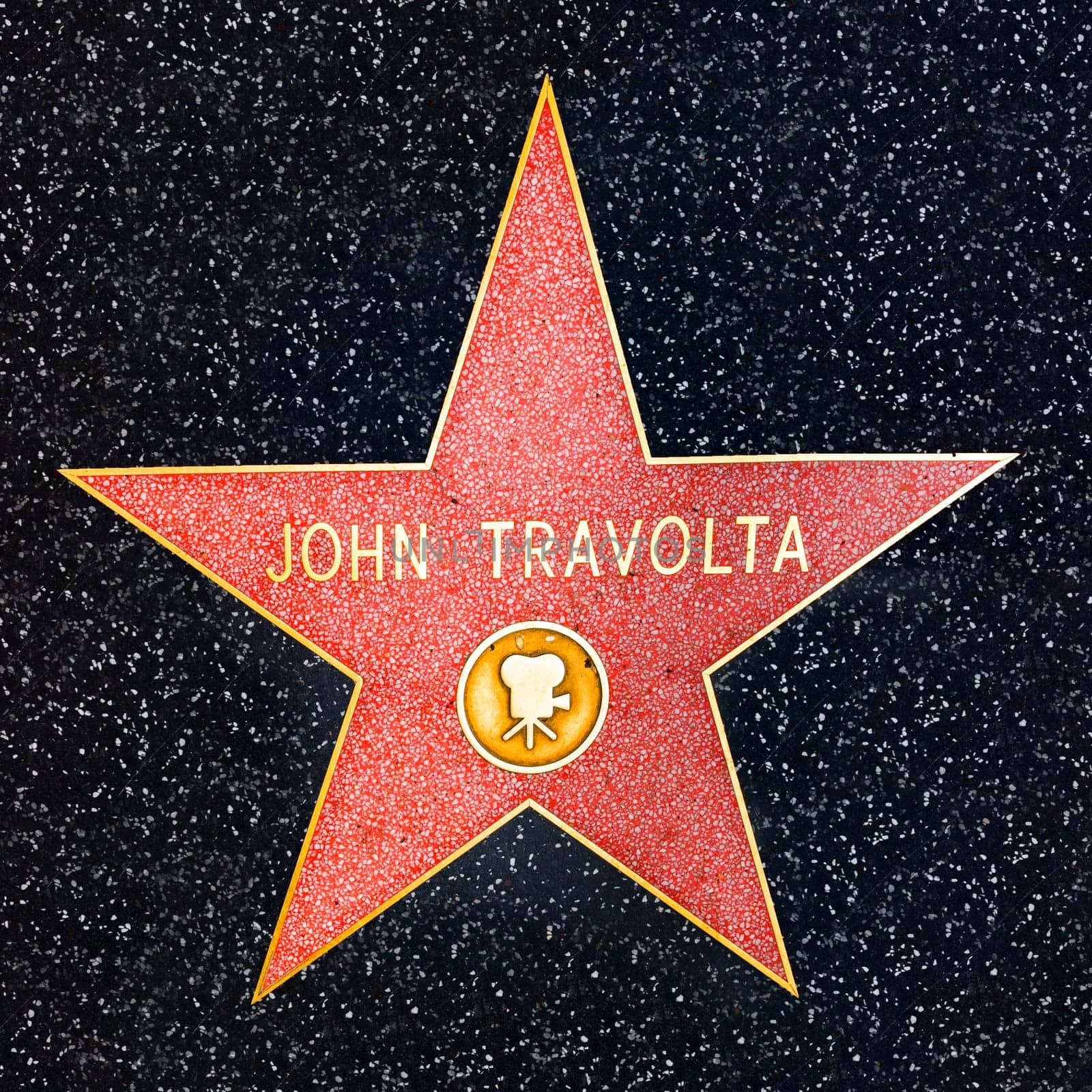 Los Angeles, USA - March 5, 2019: closeup of Star on the Hollywood Walk of Fame for John Travolta.