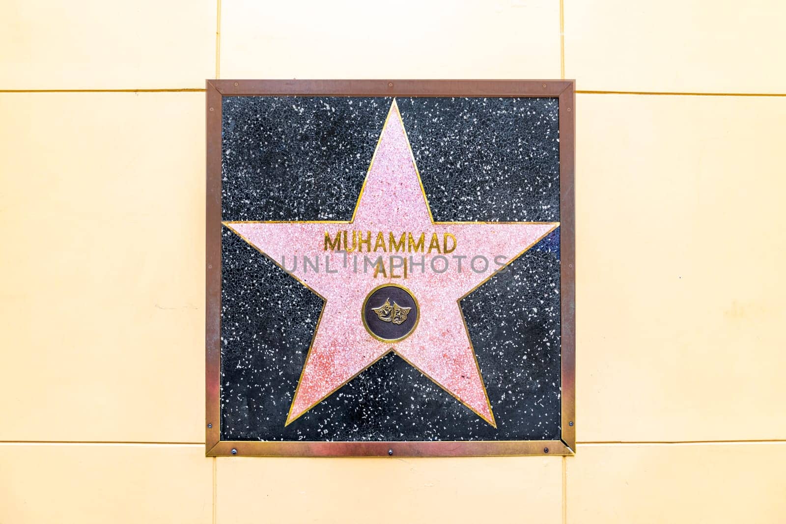 LOS ANGELES, USA - MAR 5, 2019: closeup of Star on the Hollywood Walk of Fame for Muhammad Ali.