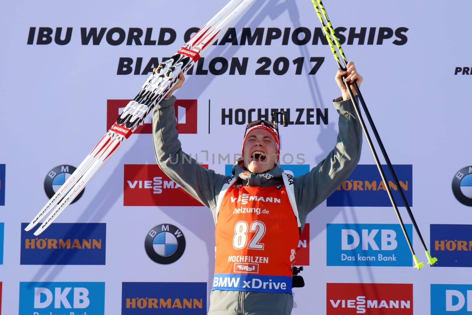 The biggest moment in the life of Benedikt Doll (SZ Breitnau) at the 2017 IBU Biathlon World Championships Hochfilzen - Men's Sprint