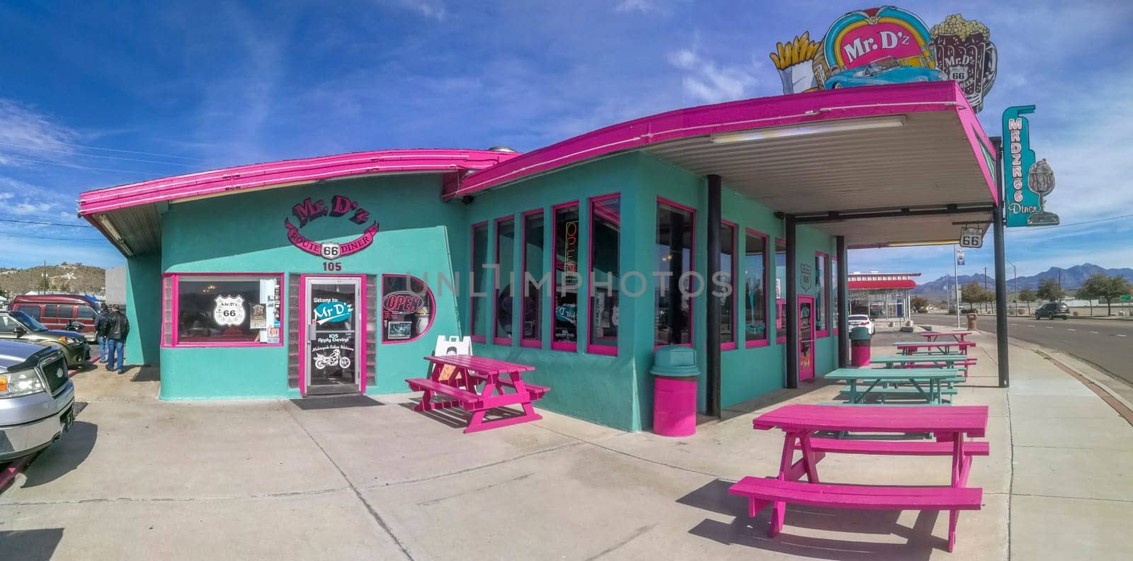 Kingman, USA - March 9, 2019: Mr. D'z Diner is a landmark on Route 66 in Kingman.