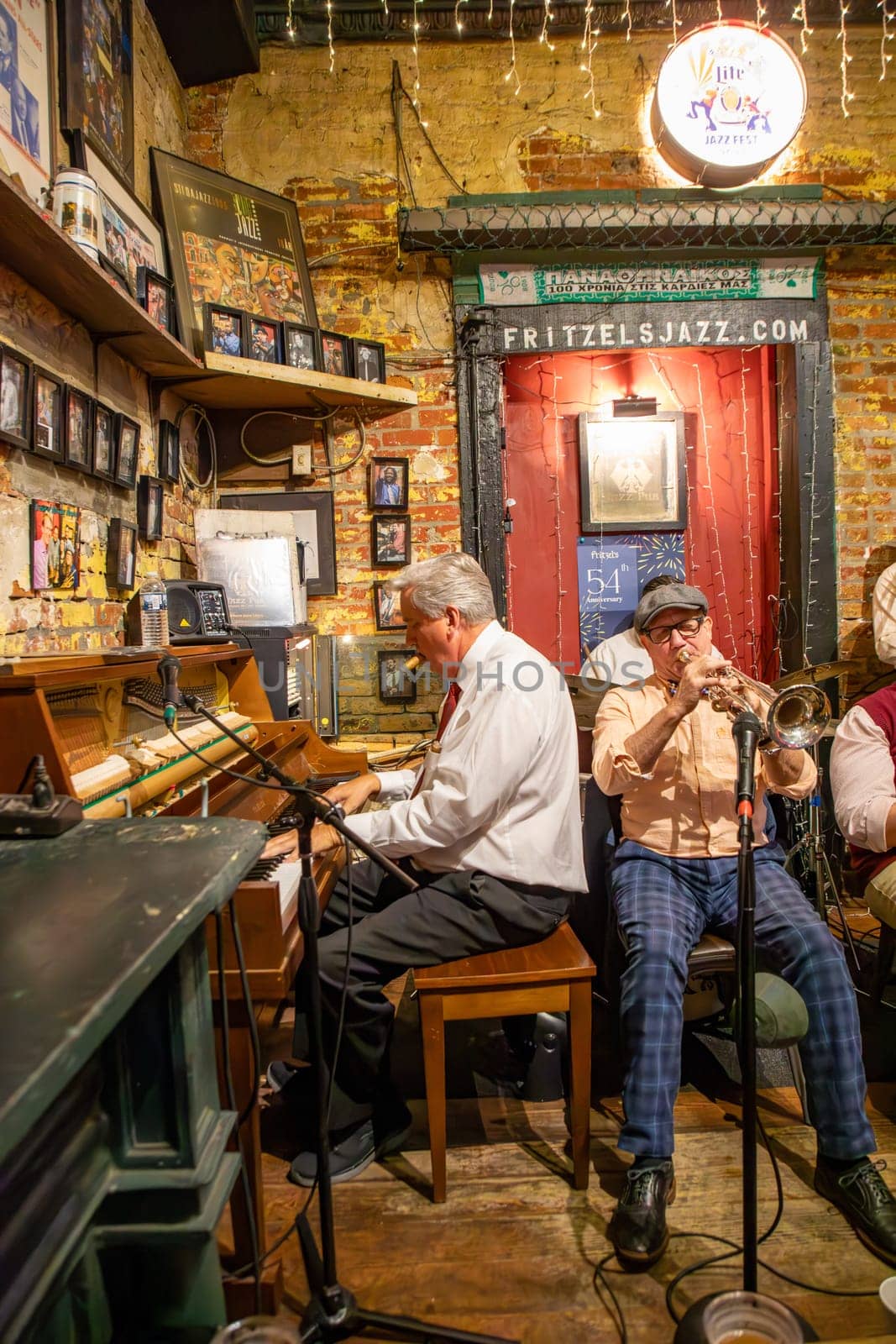 New Orleans  USA - October 25, 2023: listening to a band in the Jax club Frittzels at the Buorbon street on New Orleans by night.