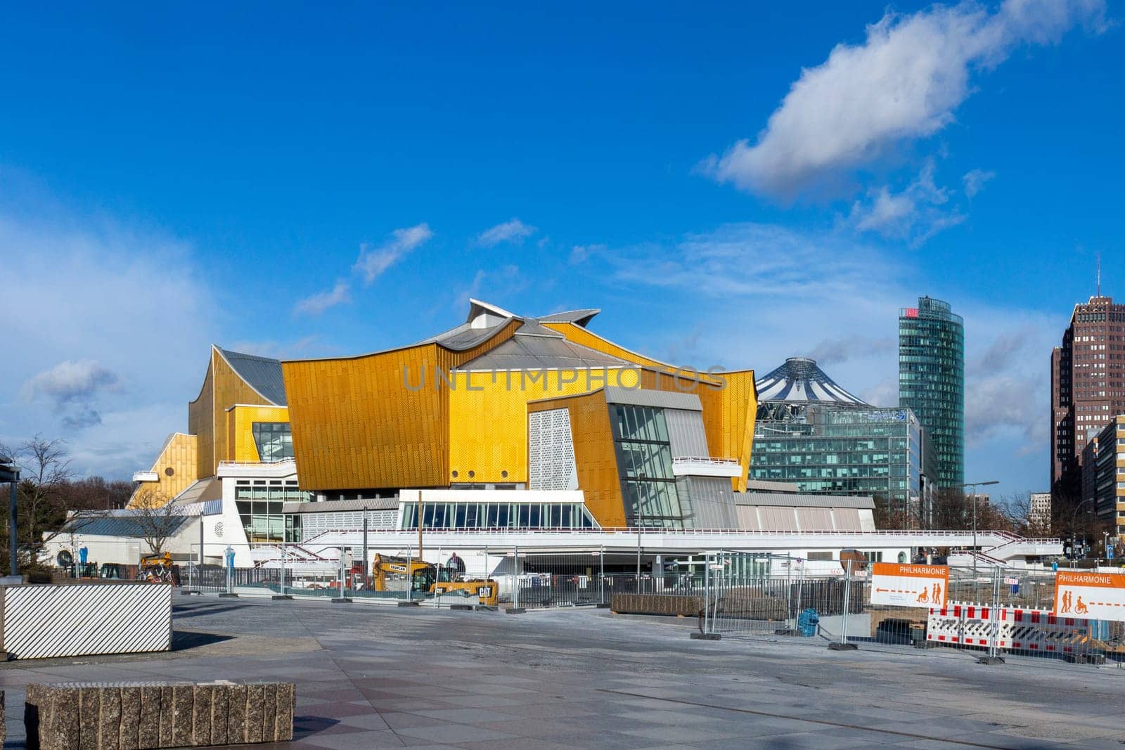 Berlin, Germany - March 25, 2019: The Berliner Philarmonie concert hall is a masterpiece of modern architecture designed by Hans Scharoun in1960 and home of Berliner Philharmoniker orchestra