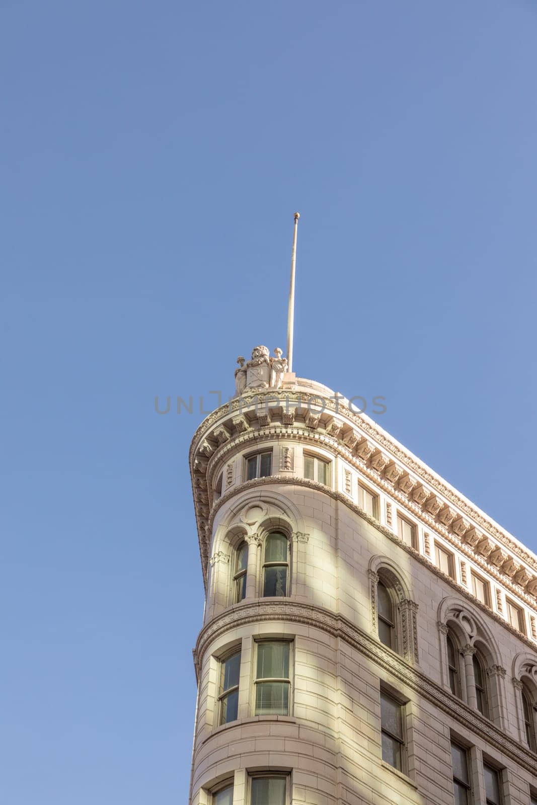 Oakland, USA - May 19, 2022: old historic flatiron building called Lionel Wilson in Oakland.