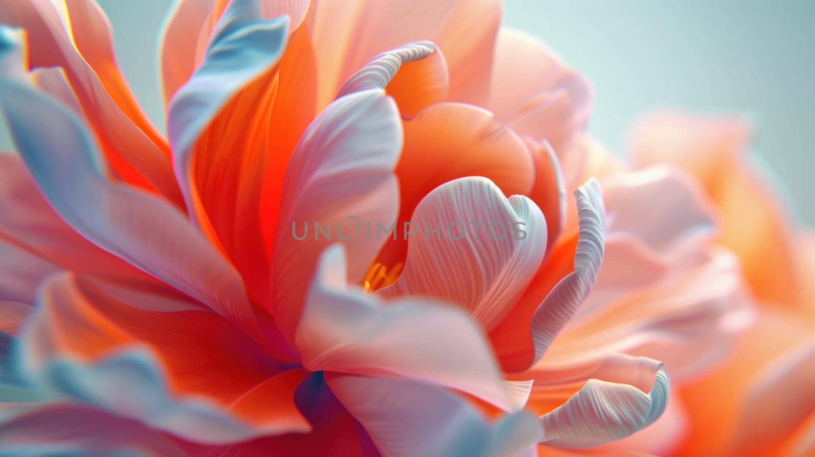 Vibrant orange flower. Created using AI generated technology and image editing software.