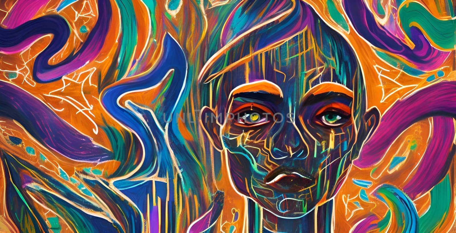 Abstract concept art of menal health problems