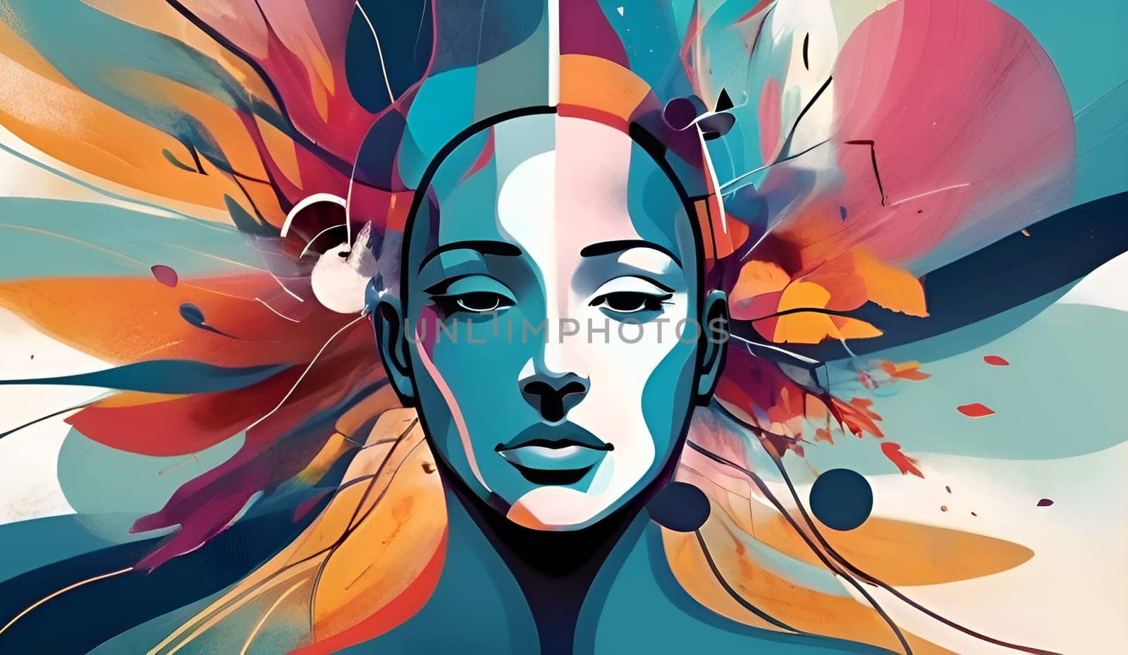 Abstract concept art of menal health problems