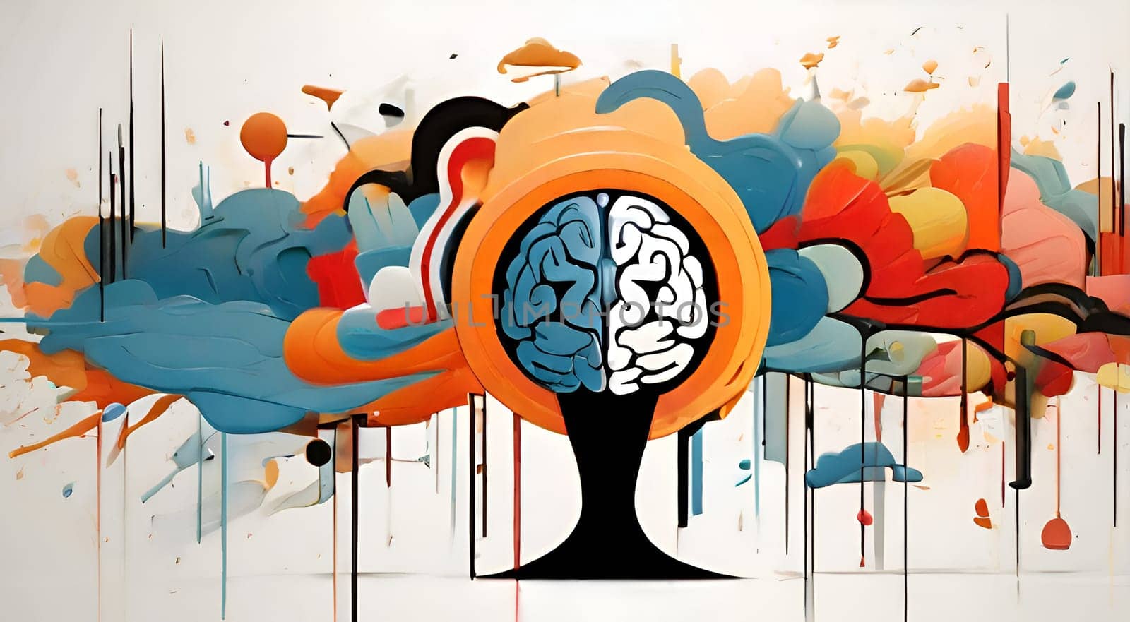 Abstract concept art of menal health problems
