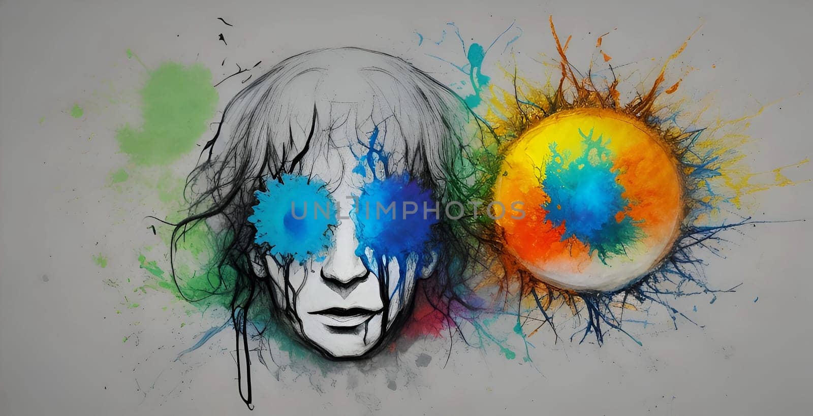 Abstract concept art of menal health problems