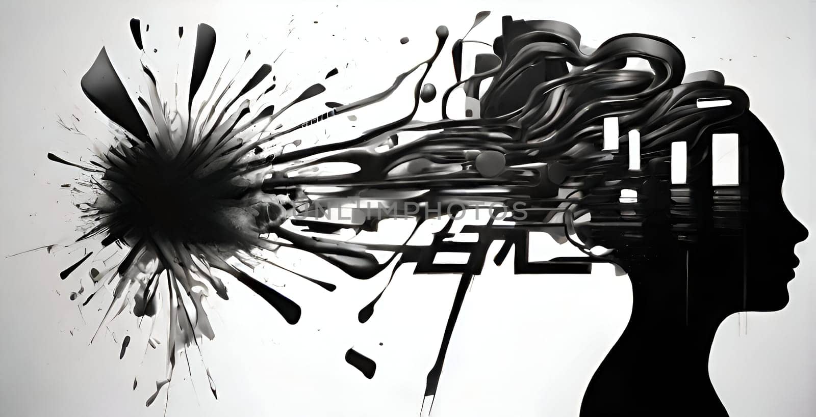 Abstract concept art of menal health problems