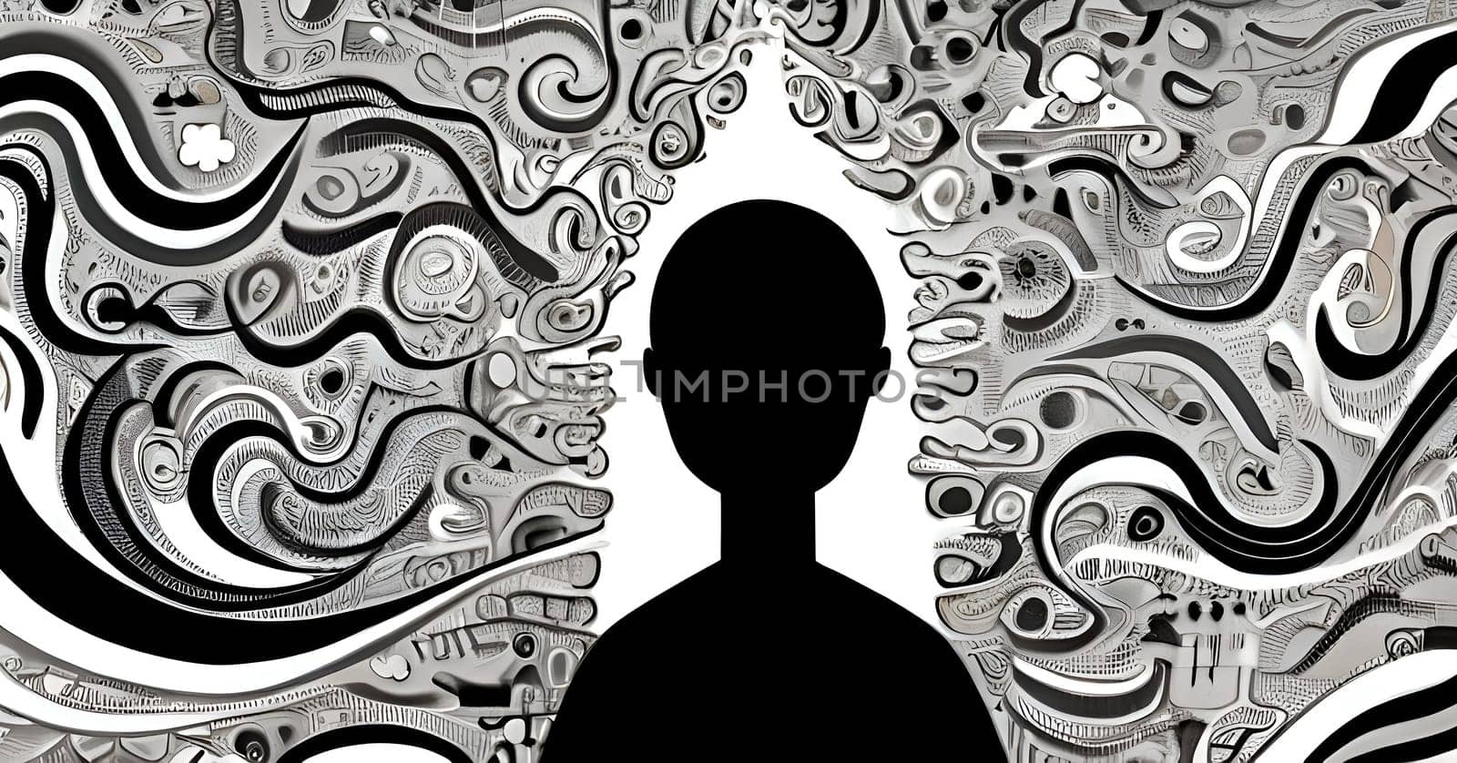 Abstract concept art of menal health problems