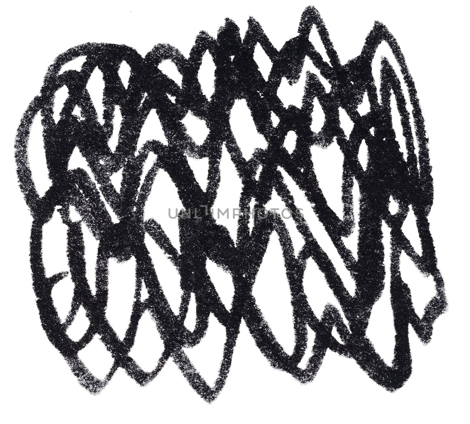 Chaotic lines with black marker, element for designer, close up