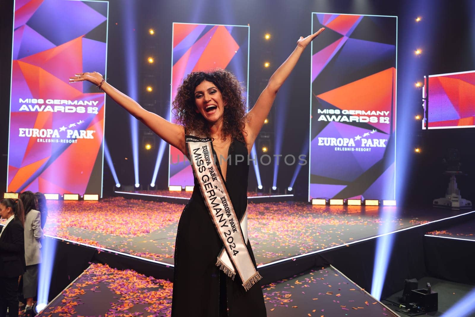Apameh Schönauer (Berlin),39 years old,successful architect and activist for women's rights wins the election of the Miss Germany Award 2024 - Europapark Rust - The final at Europapark Rust - On Saturday,04 March 2023,the title "Miss Germany"" was awarded for the 20th time in Europapark. 900 guests attended the proclamation at the DOME,and more than 100 media representatives from the press,radio and television were accredited."