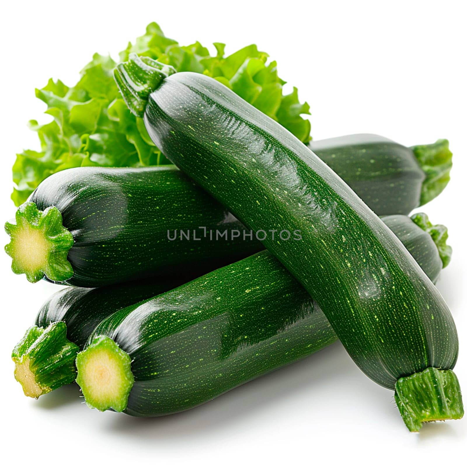 Zucchini isolated on white isolated background AI generated image